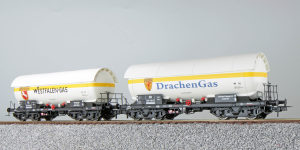 Pullman 36536 - H0 Gas-Kesselwagen Set ZAG 620, DB Ep. III, Vorbildzustand um 1970, weiß, DC